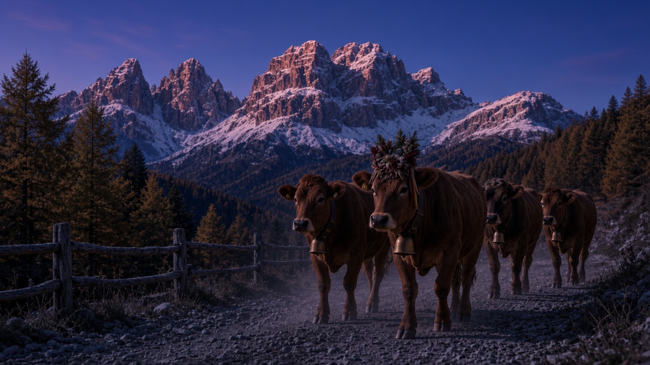Dolomites Autumn dark mode wallpaper 2