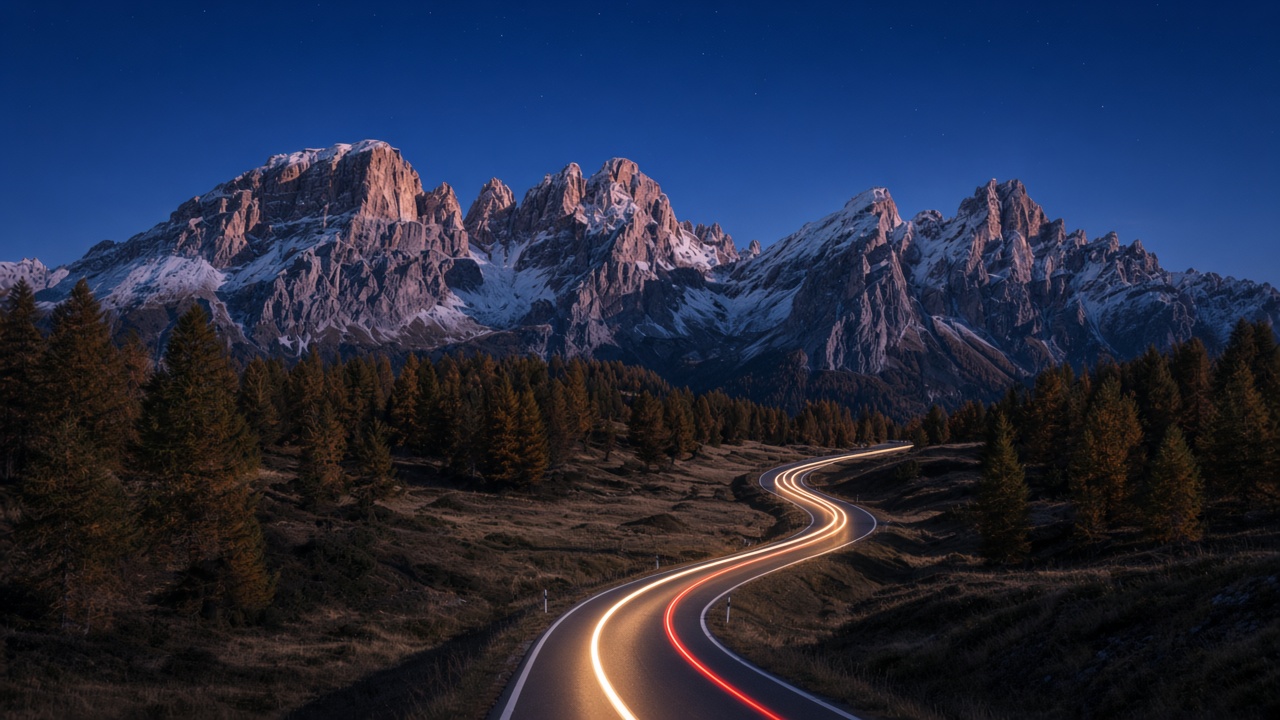Dolomites Autumn dark mode wallpaper 6