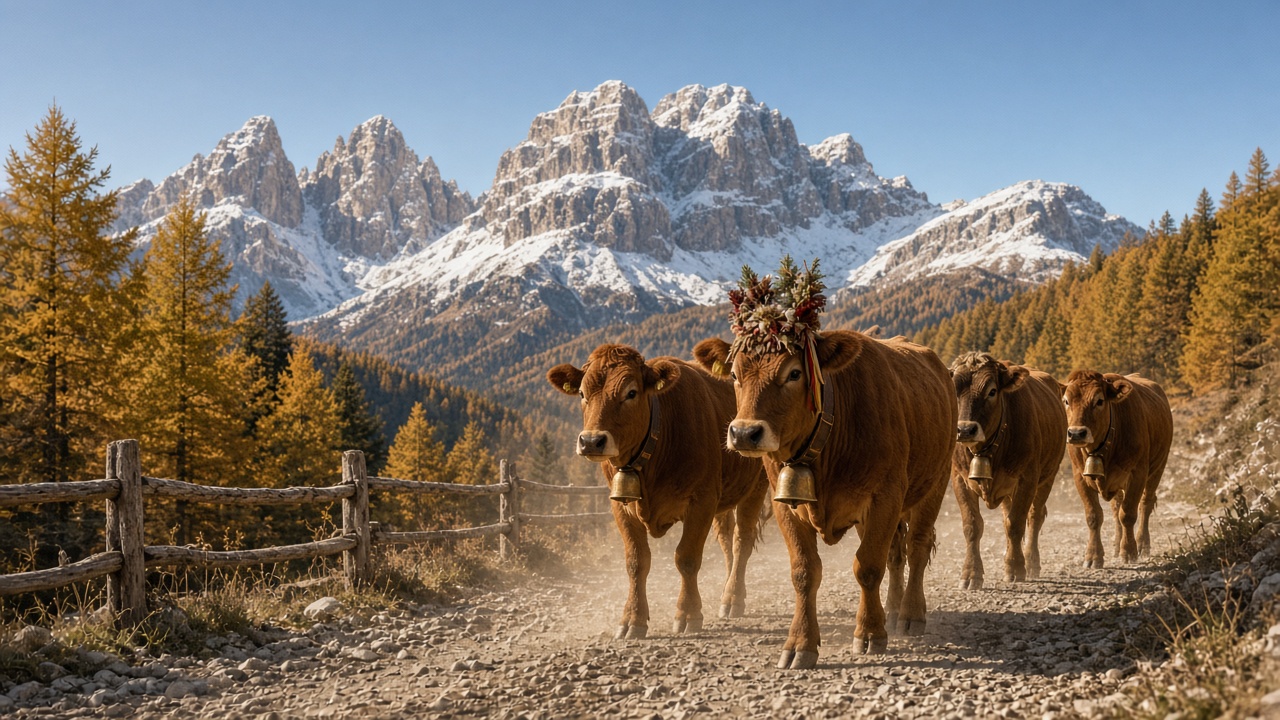 Dolomites Autumn light mode wallpaper 2