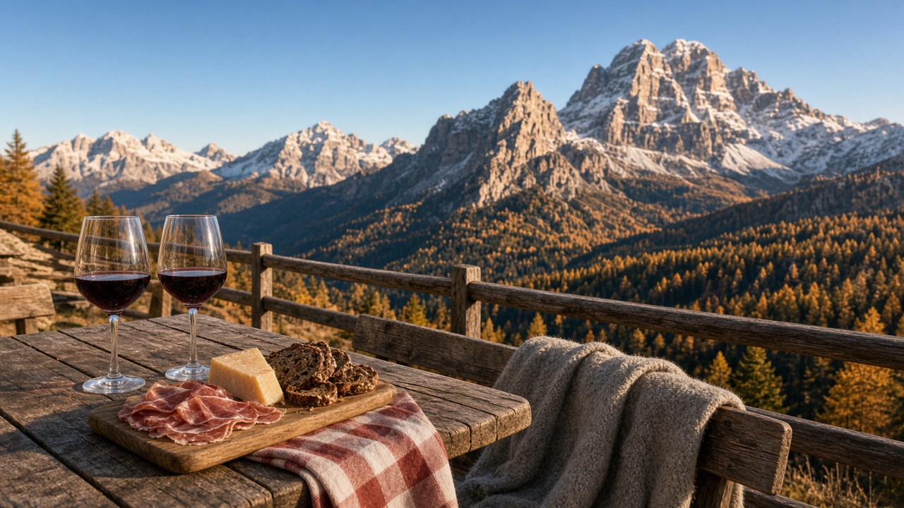 Dolomites Autumn light mode wallpaper 3