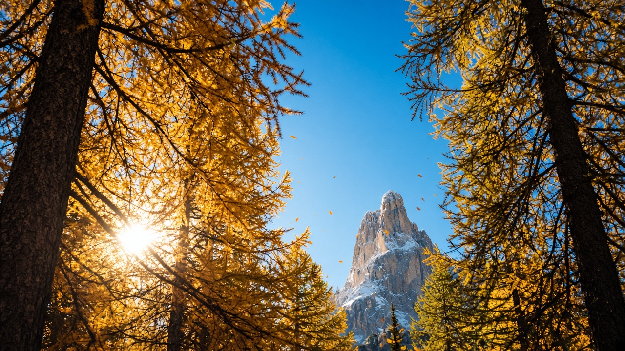 Dolomites Autumn light mode wallpaper 5