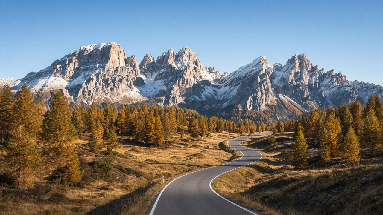 Dolomites Autumn light mode wallpaper 6